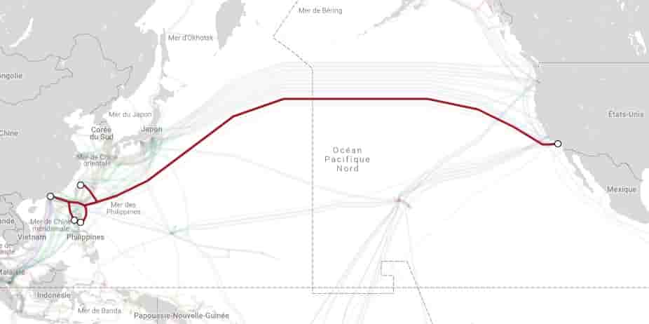 Le projet de câble Pacific Light Cable Network (PLCN) coûte environ 300 millions de dollars, et fait près de 13.000 kilomètres de long.