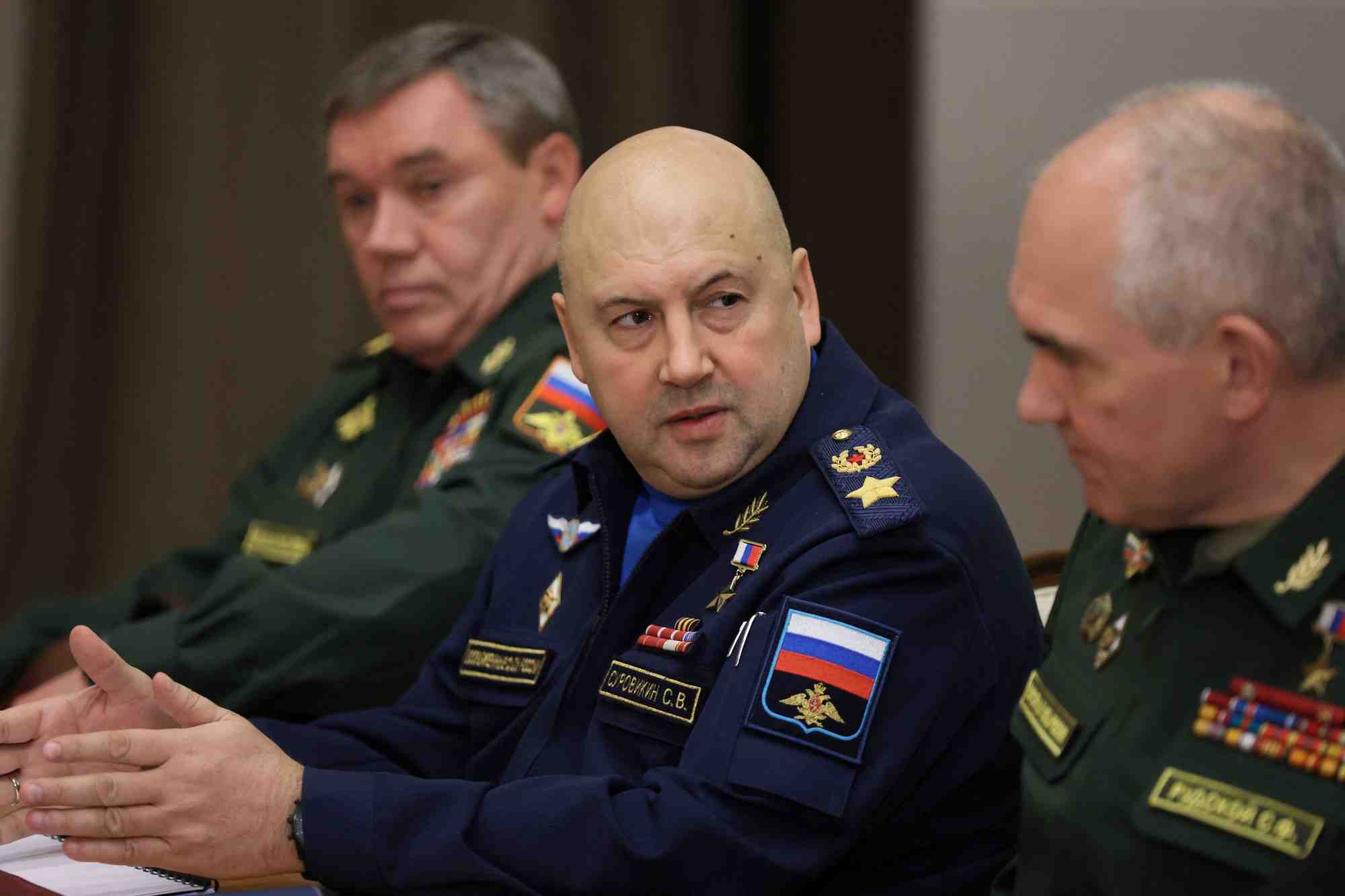 Commander of russia's aerospace forces sergei surovikin attends a meeting in sochi