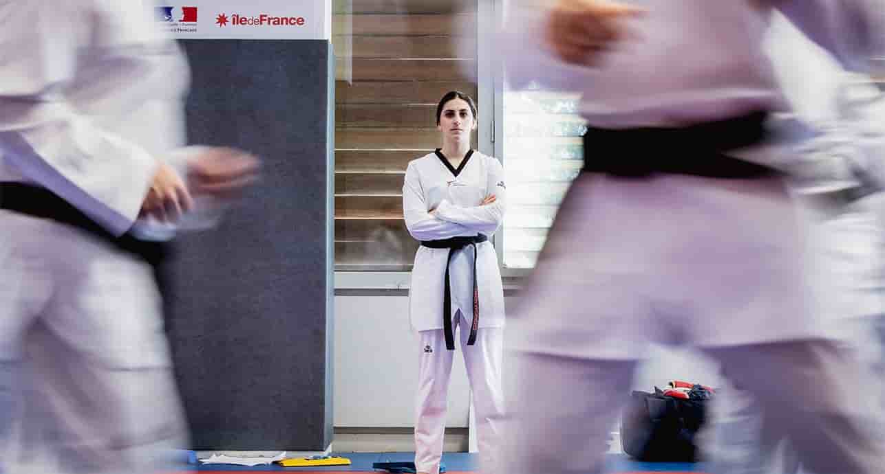 L’athlète de taekwondo Marzieh Hamidi s’est réfugiée en France en 2021, après l’arrivée au pouvoir des talibans en Afghanistan.