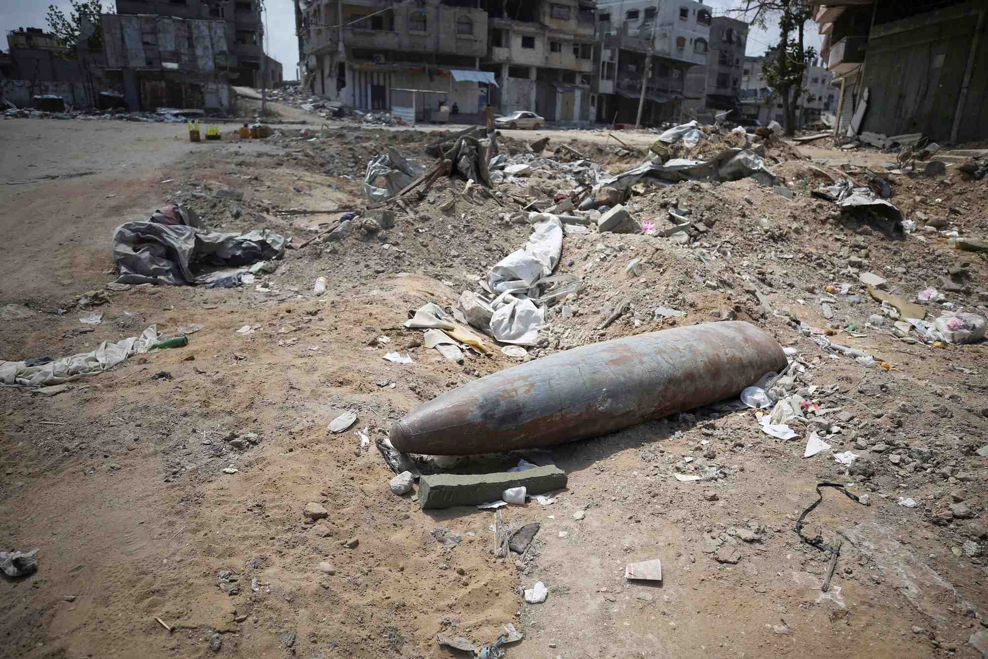 Des decombres, dans le nord de la bande de gaza