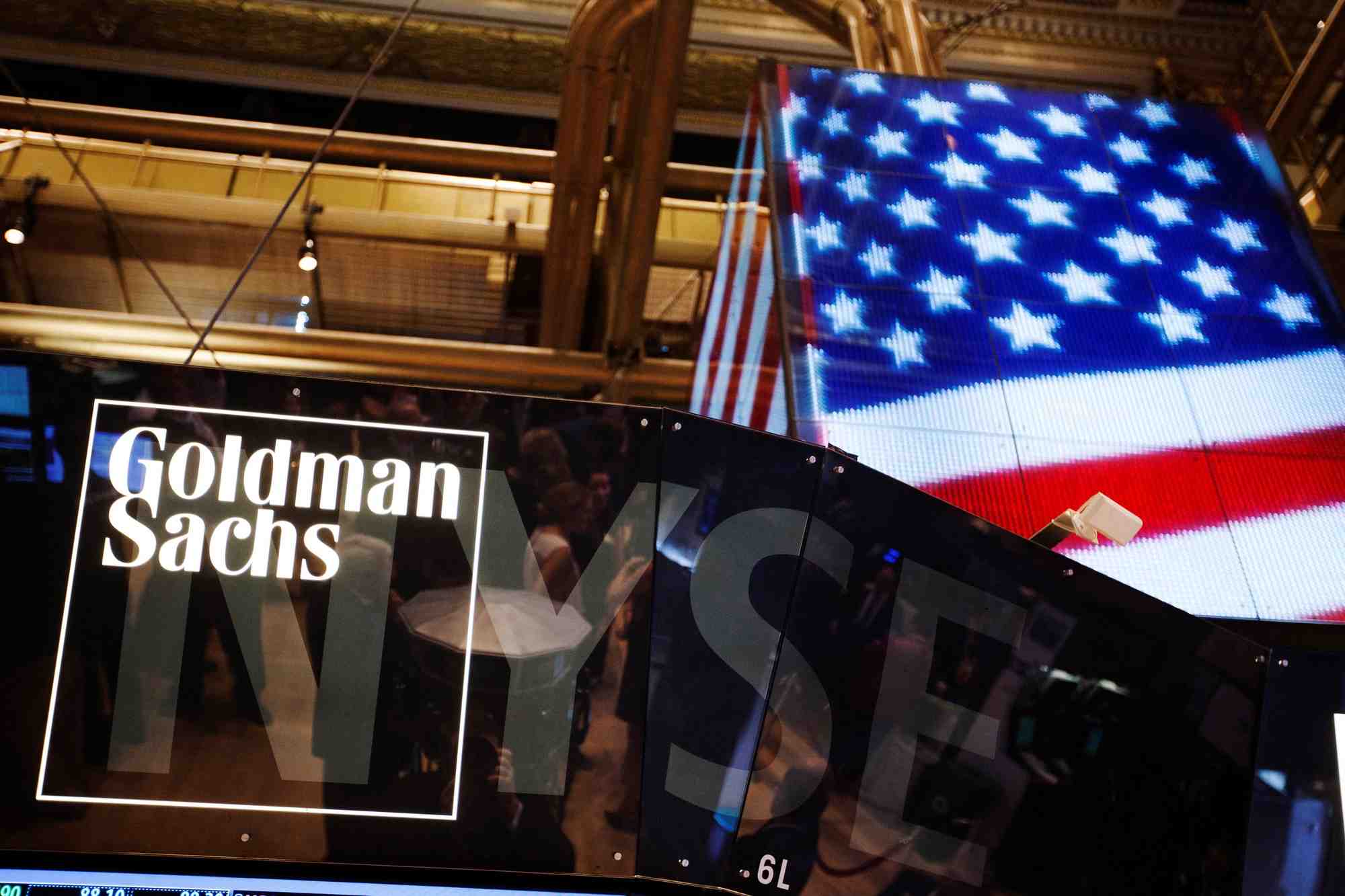 Photo d'archives du logo de goldman sachs a la bourse de new york