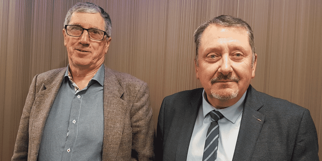 Le vice-président délégué d'Adréa Mutuelle et administrateur du GHM, Denis Philippe (à droite), accompagné par le président du Conseil d'administration du GHM, Edmond Giorgetti (à gauche) reviennent sur les conditions de la cession du GHM.