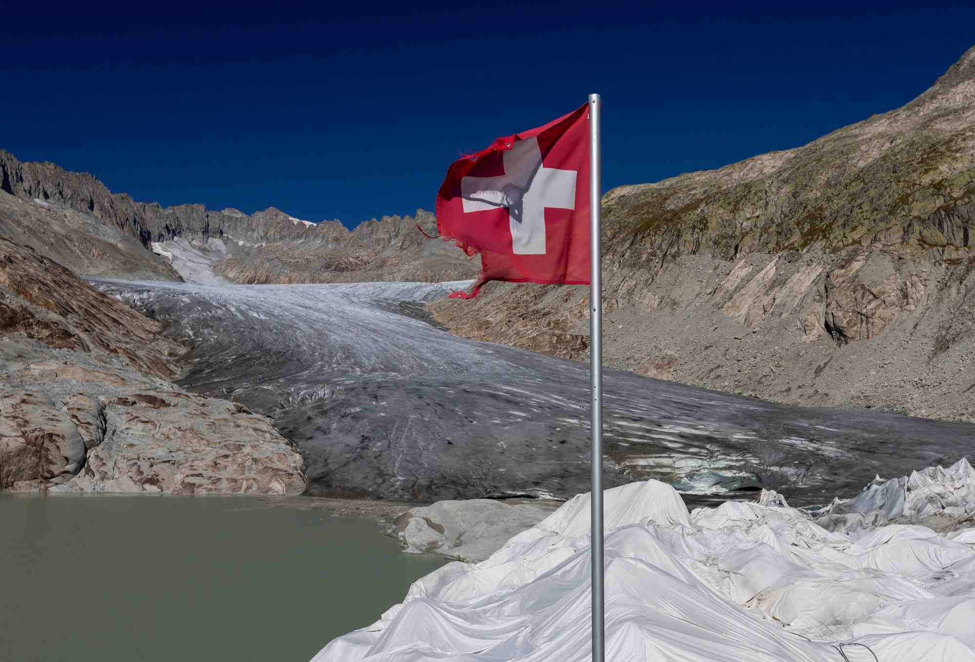 Le glacier du rhone a obergoms en suisse