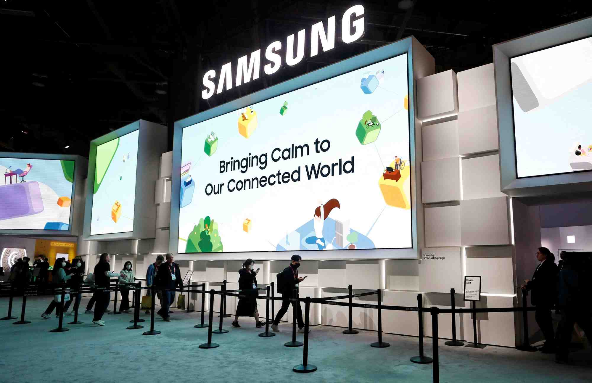 Le stand de samsung electronics lors du ces 2023, un salon annuel de l'electronique grand public, a las vegas