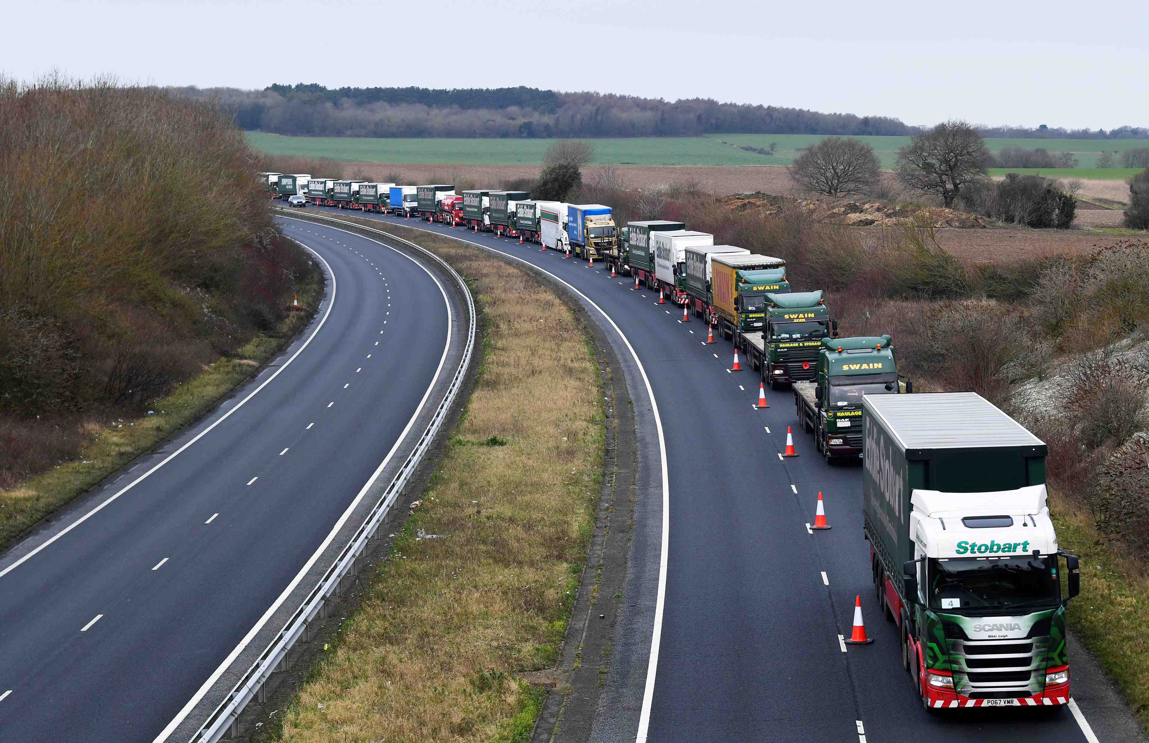 Gb: test routier pres de douvres en cas de brexit sans accord