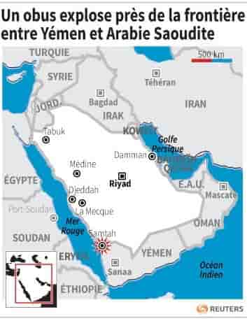 Un obus explose pres de la frontiere entre yemen et arabie saoudite