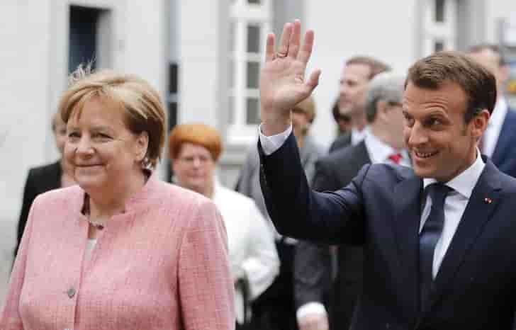 Macron et merkel appellent a la desescalade au moyen-orient
