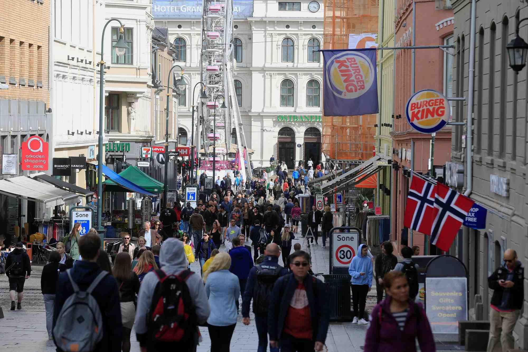 Vue sur une rue d'oslo