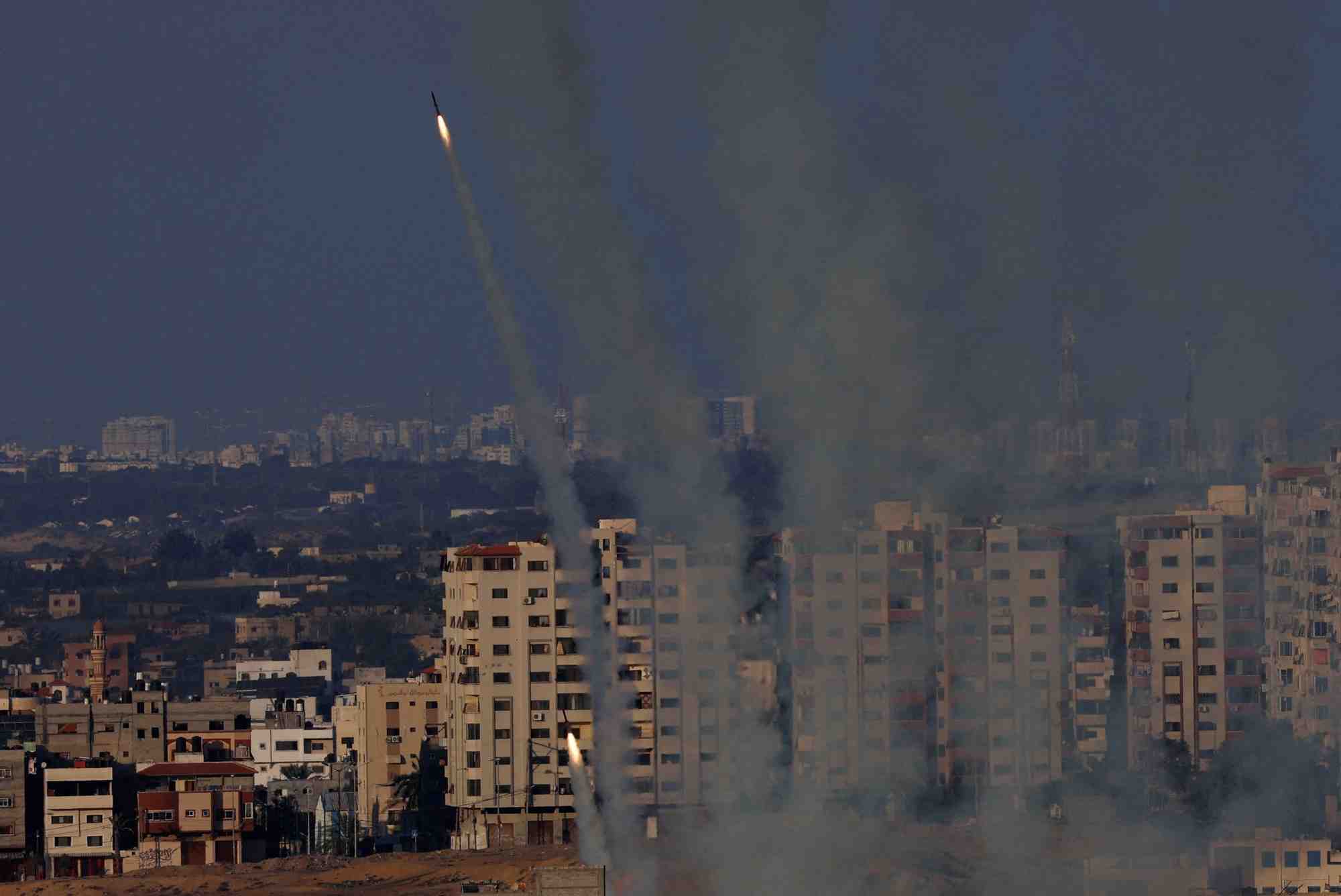 Photo d'archives des roquettes tirees depuis gaza vers israel, a gaza