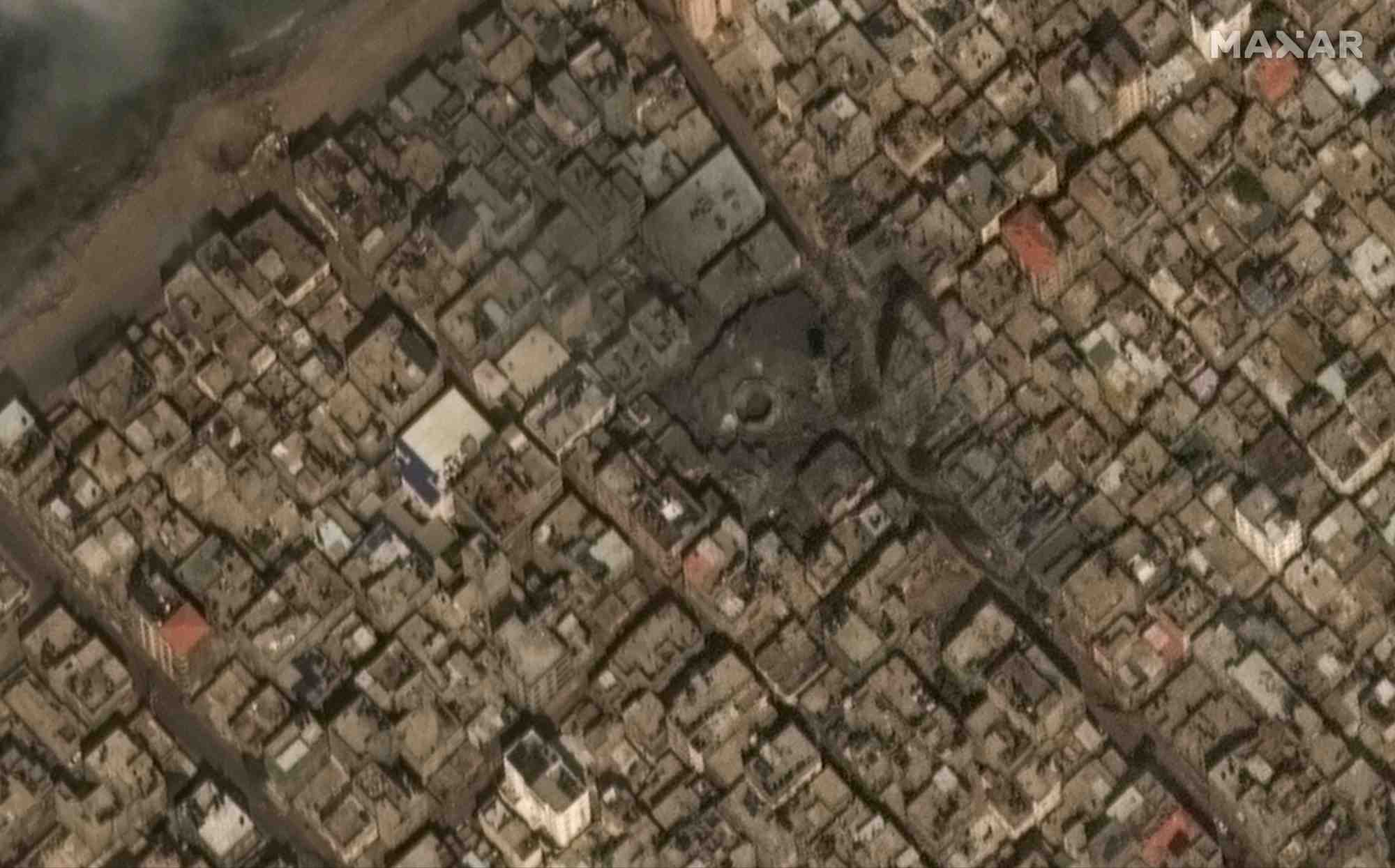 Vue satellite de la mosquee al gharbi dans l'ouest de gaza