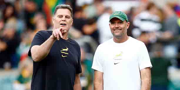 Rassie Erasmus (à gauche) et Jacques Nienaber, le 25 août.