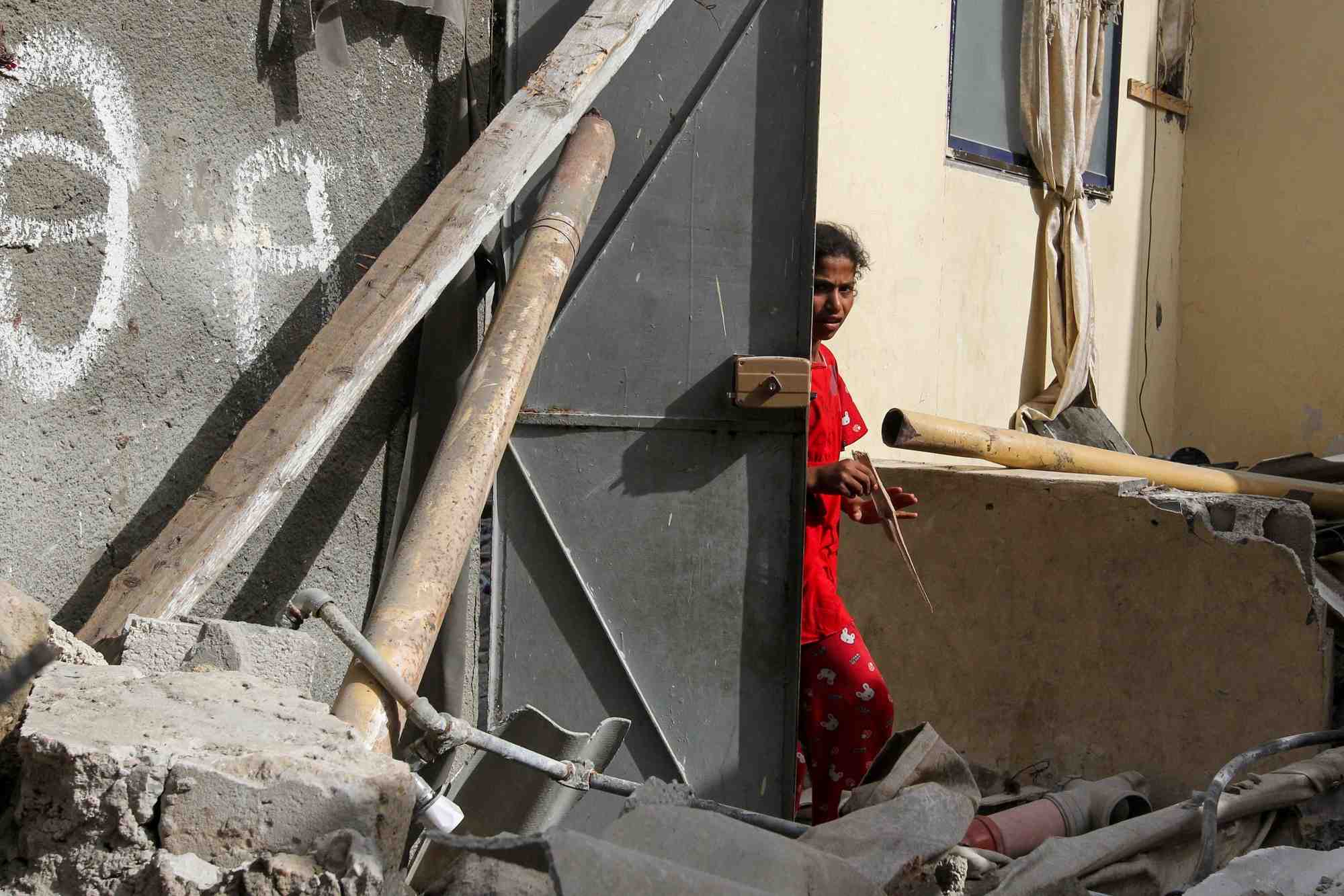 Site d'une frappe israelienne sur une maison, a rafah, dans le sud de la bande de gaza