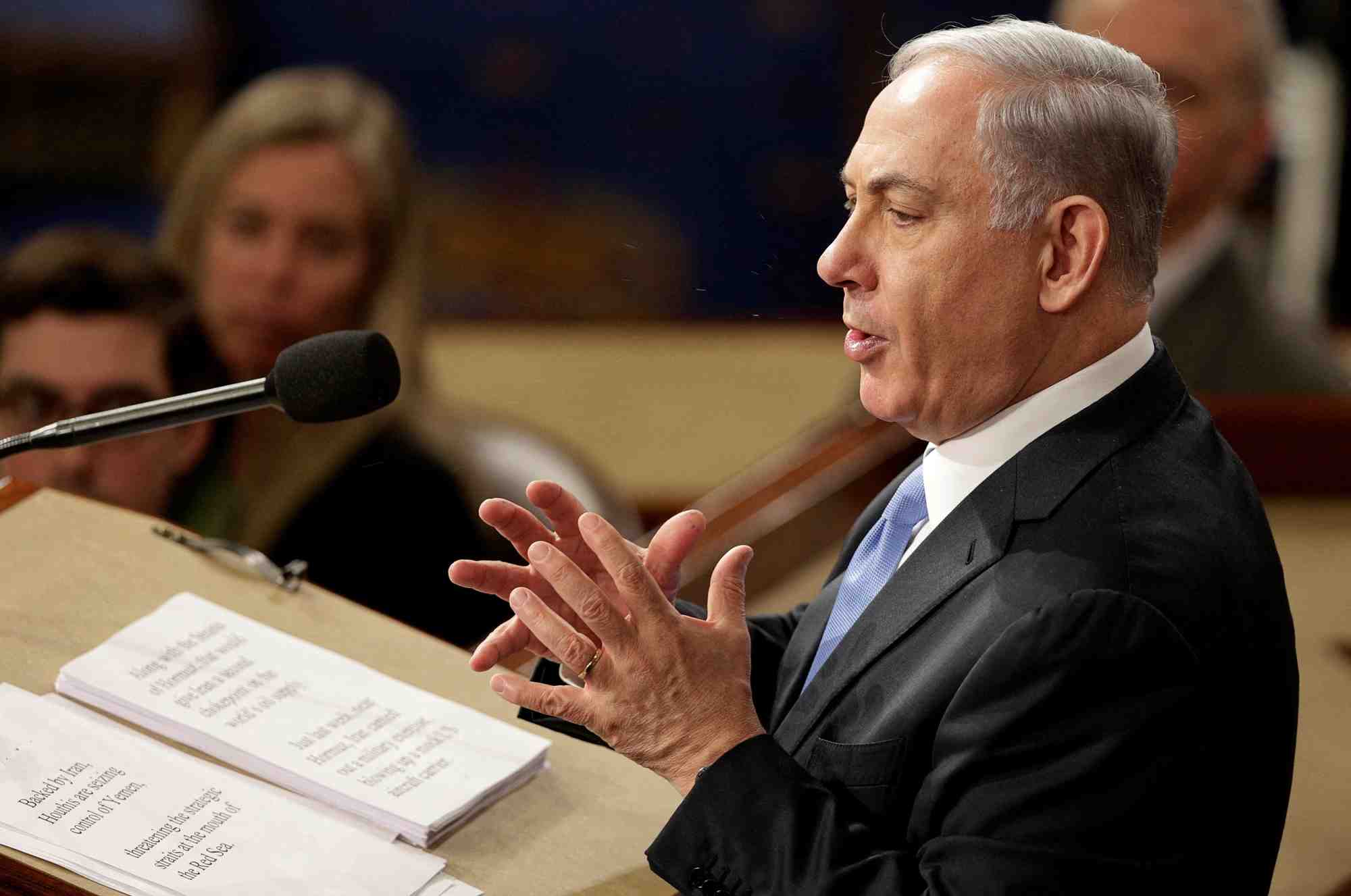 Photo d'archives: le premier ministre israelien benjamin netanyahu s'adresse a une reunion conjointe du congres americain