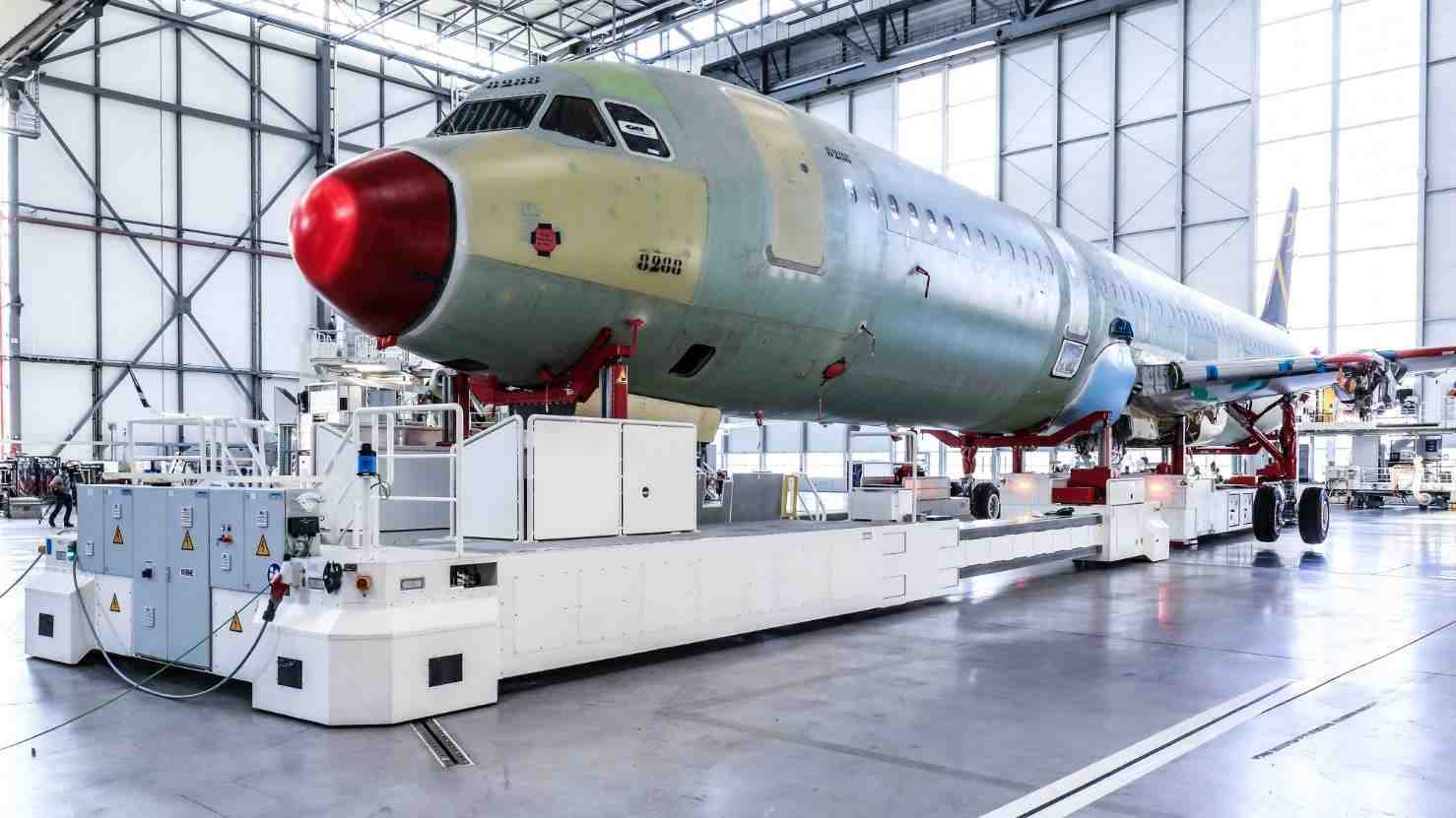 La nouvelle ligne d'assemblage A320 à Hambourg.