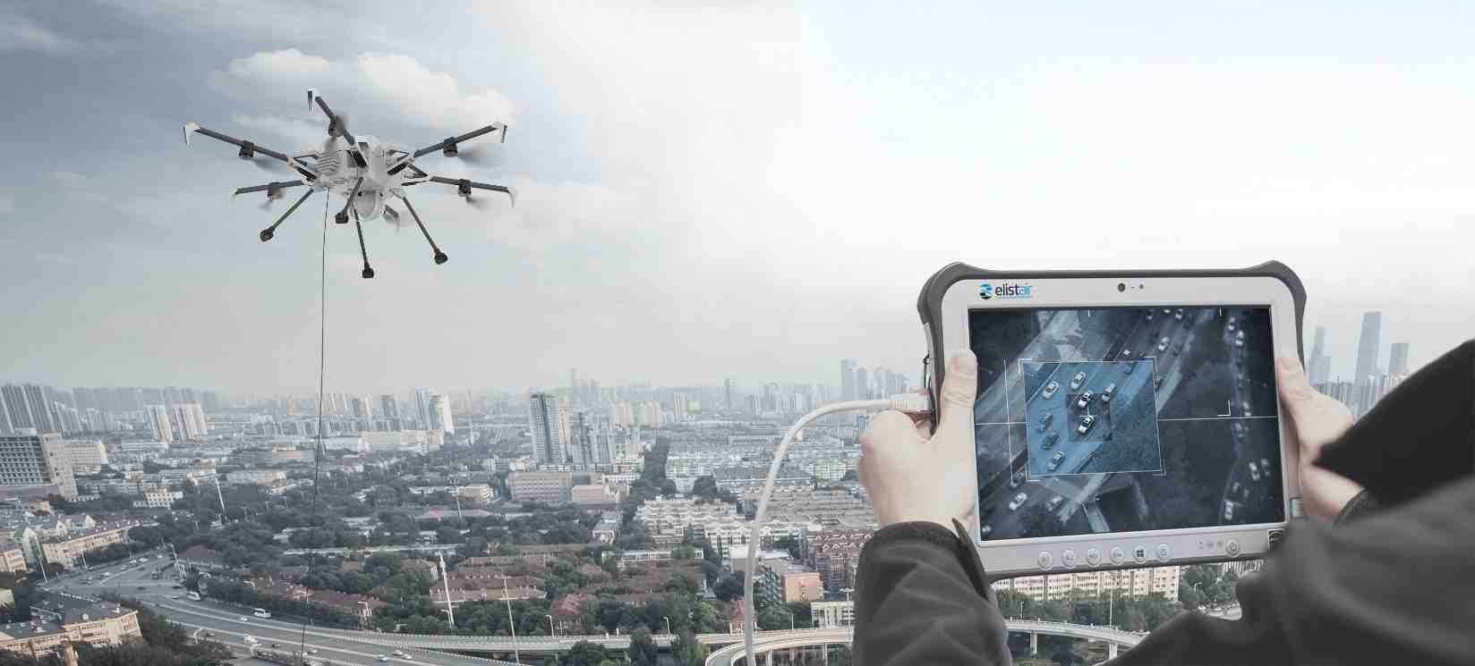 Le drone filaire Orion d'Elistair permet une surveillance continue.