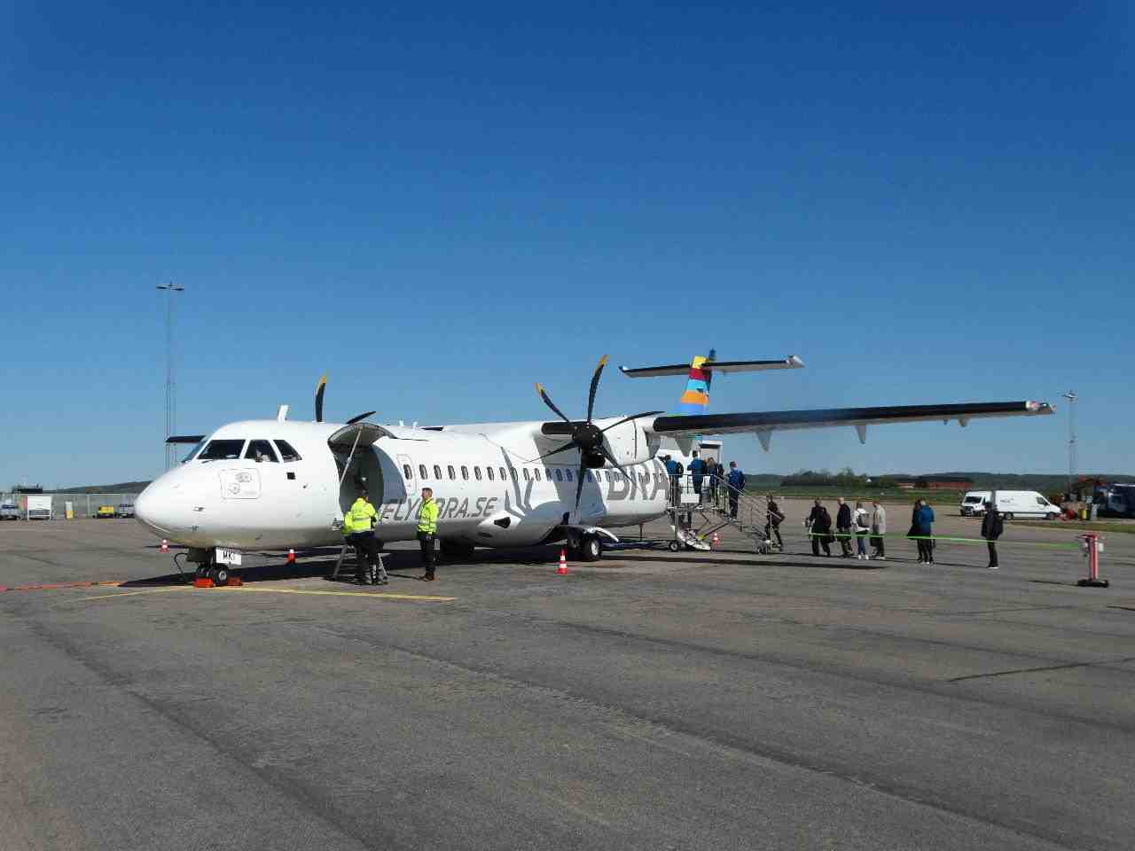 Le "Perfect Flight" sur le tarmac de l'aéroport de Halmstad