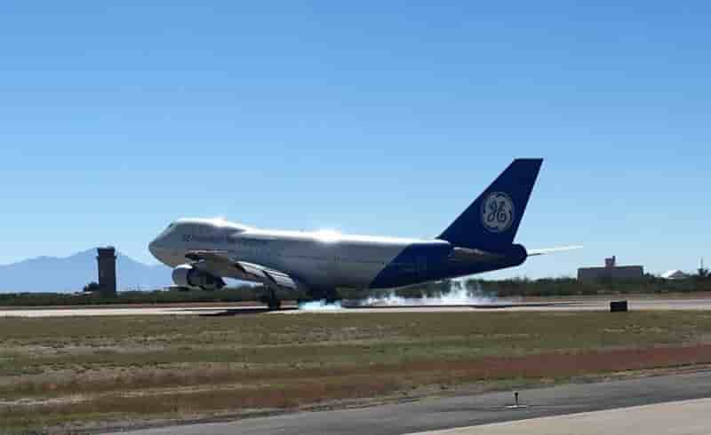 Le Boeing 747-100 d'essais en vol moteurs de General Electric est désormais visible au musée de l'air et de l'espace de Pima, à Tucson dans l'Arizona, aux Etats-Unis.