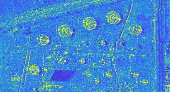 SAR image of US Gulf Coast oil storage facility.