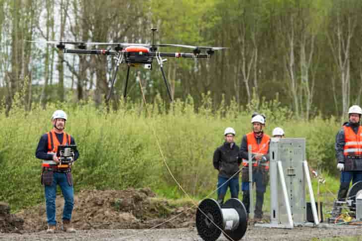Airtelis s'appuie sur les drones pour l'inspection de réseaux et l'installation de câbles.