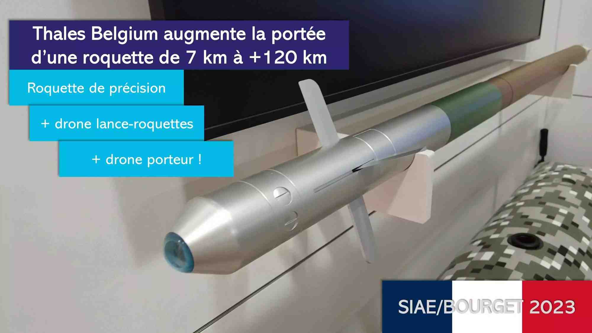 Roquette FZ275 LGR sur le stand de Thales : de 7 km à plus de 120 !