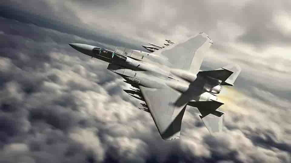 Représentation d'un F-15EX Eagle II en configuration air-air.