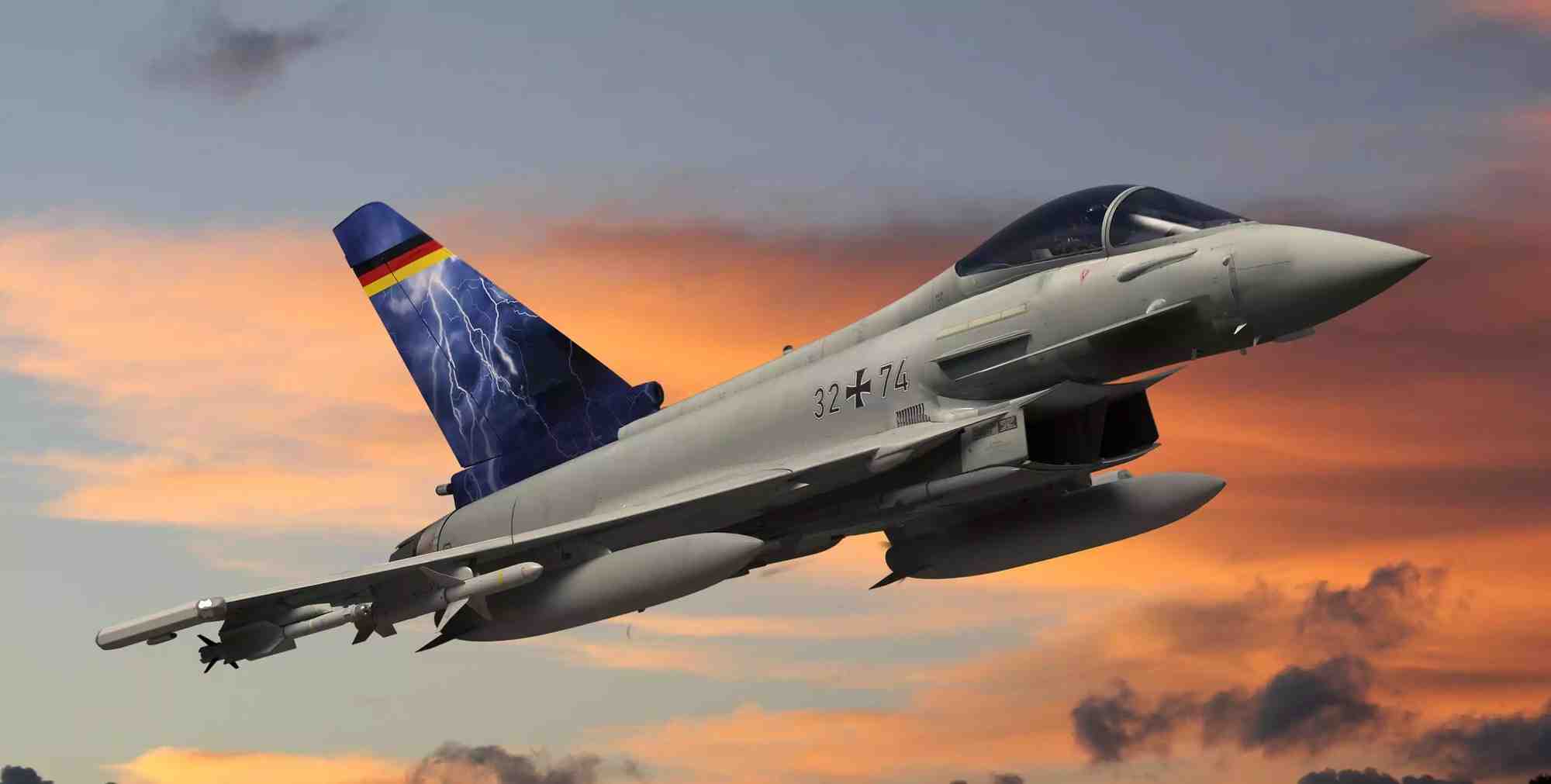 Représentation d'un avion de guerre électronique Eurofighter EK de la Luftwaffe.