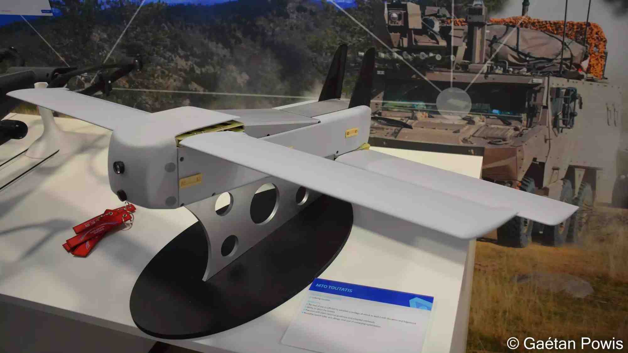 Munition téléopérée Toutatis sur le stand de Thales lors du SIAE 2023.