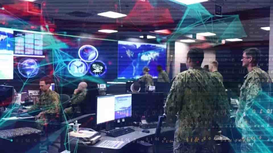 Schématisation des opérations cyber au sein de la 10ème Flotte américaine.