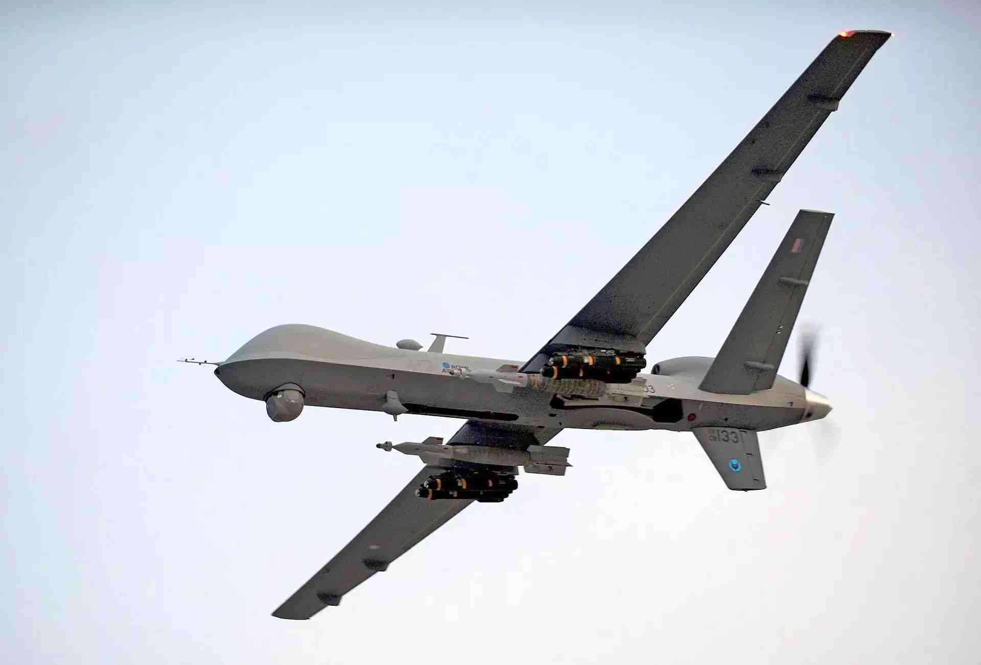Photo d’un MQ-9 Reaper britannique en vol lors d’une mission en Afghanistan, en 2009.