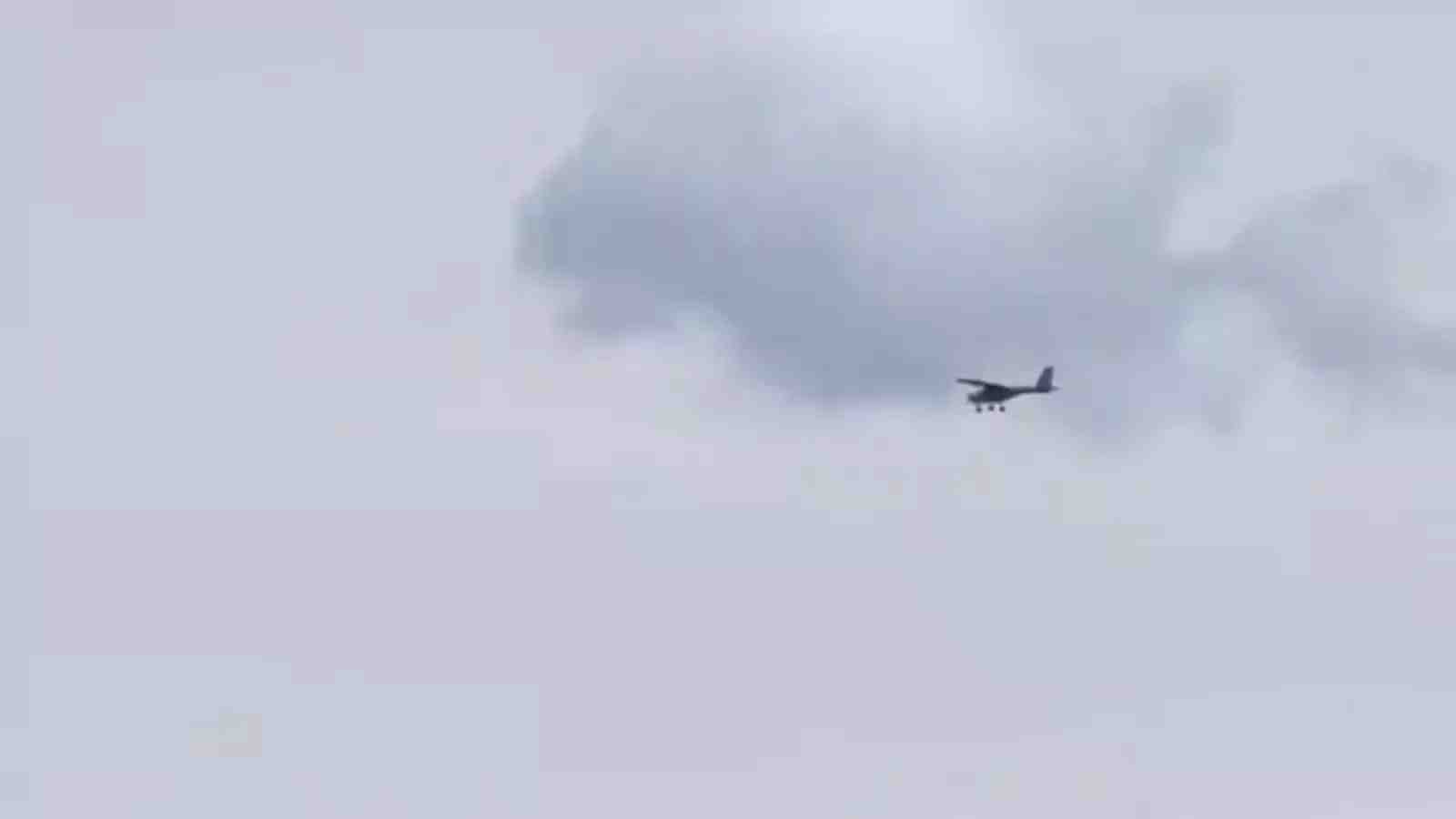 Drone suicide ukrainien A-22 Foxbat non loin de la base aérienne russe d'Olenya et quelques instants avant d'être abattu (21 août 2024).