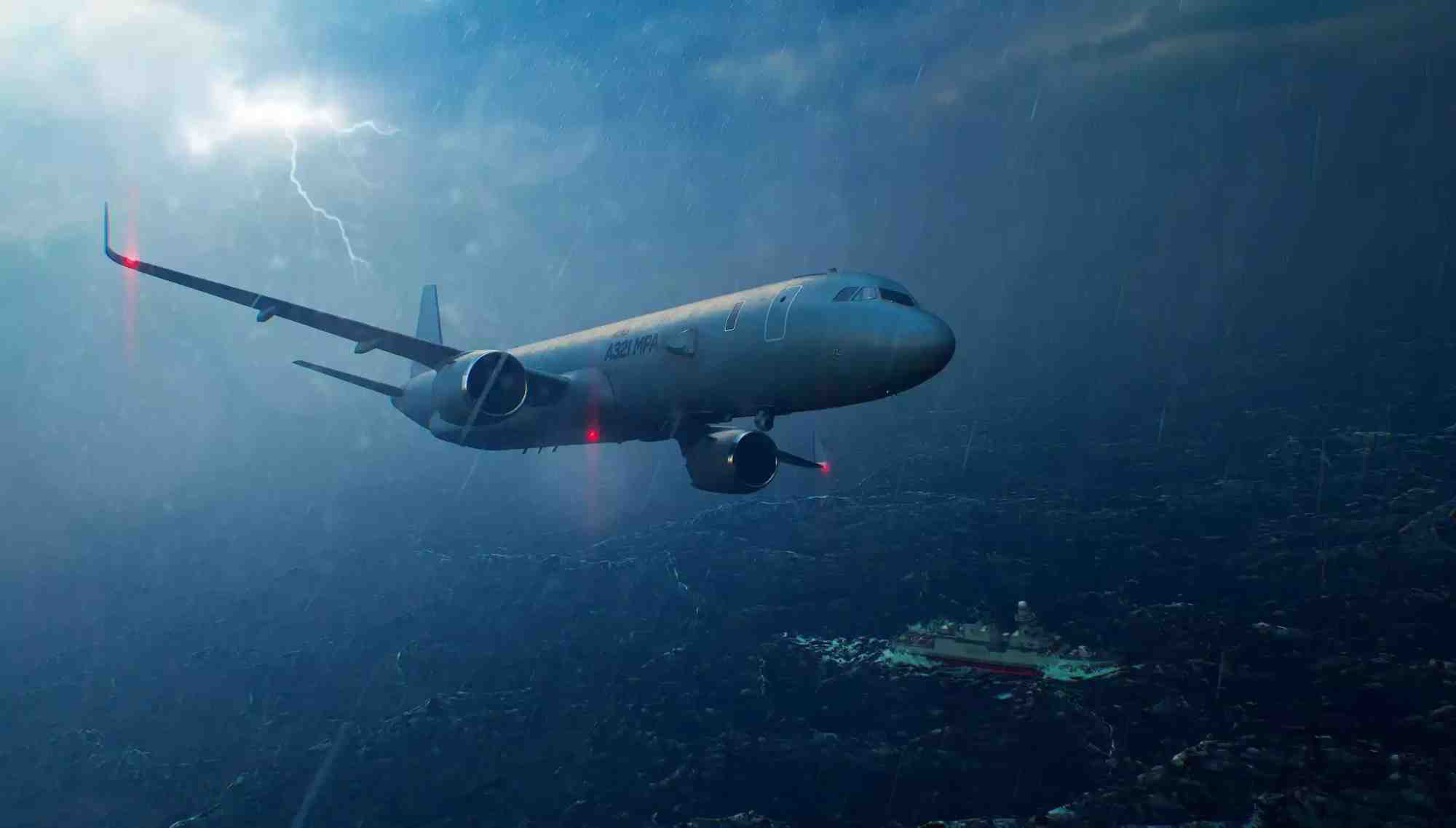 Représentation de l'A321 MPA d'Airbus en vol.