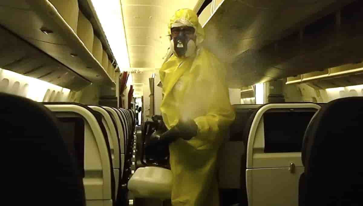 Les compagnies réalisent des opérations de dispersion d'un produit virucide, permettant d'assurer une absence de germe sur toutes les surfaces pendant plusieurs semaines.