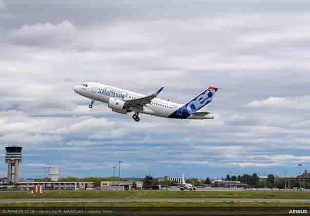 L'Airbus A319neo vient de réaliser son premier vol d'essai avec le Pratt & Whitney GTF.