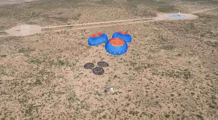 Crew capsule touchdown.