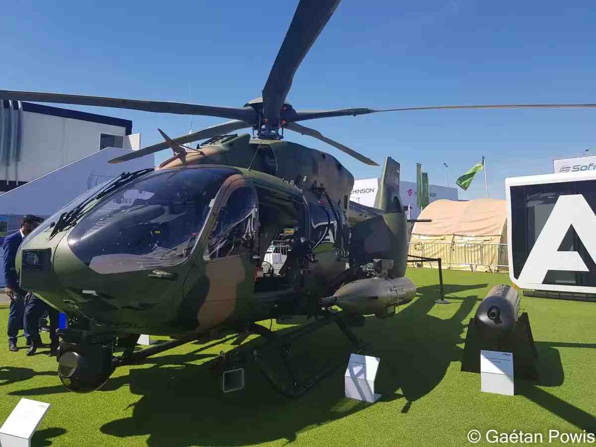 H145M au stand externe d'Airbus durant le salon Eurosatory 2022