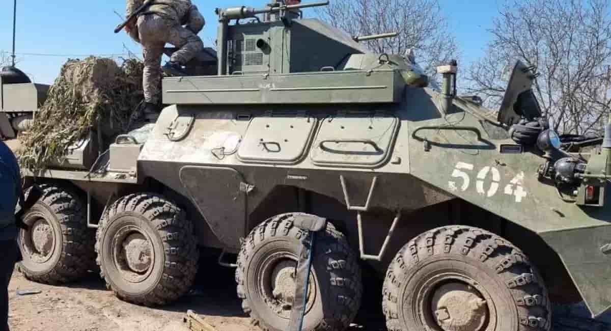 Véhicule de commandement stratégique russe R-149MA1 capturé par les Ukrainiens.