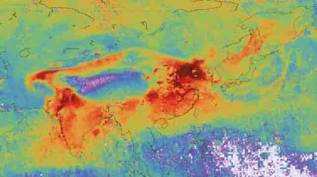 Copernicus Sentinel-5P carbon monoxide measurements.