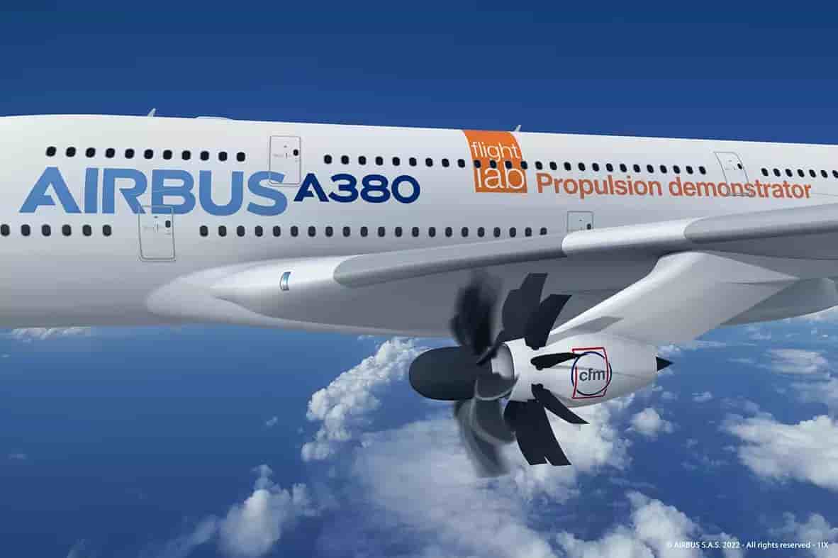 A380 Demonstrator with CFM open fan ©Airbus