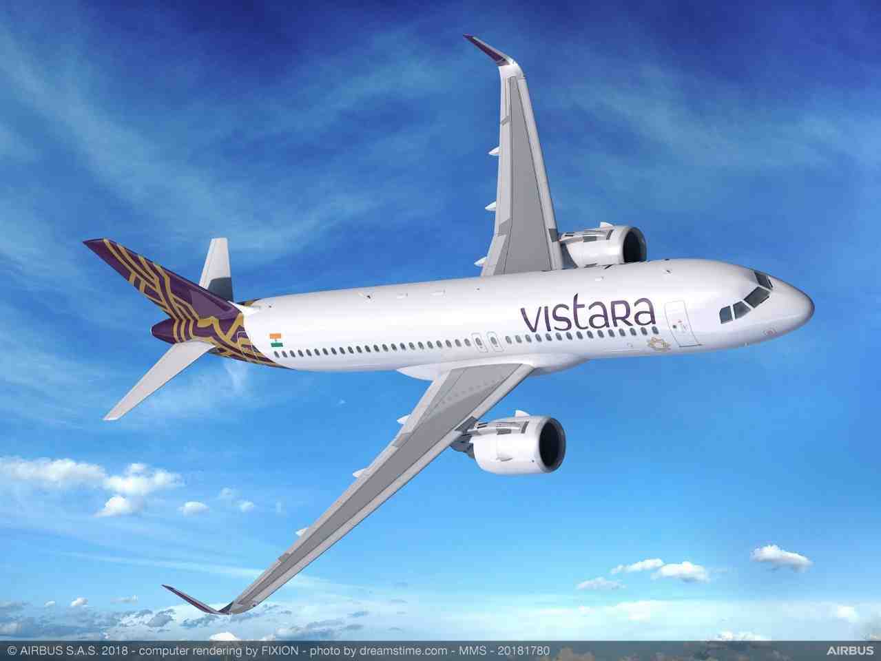 A320neo in Vistara colours.