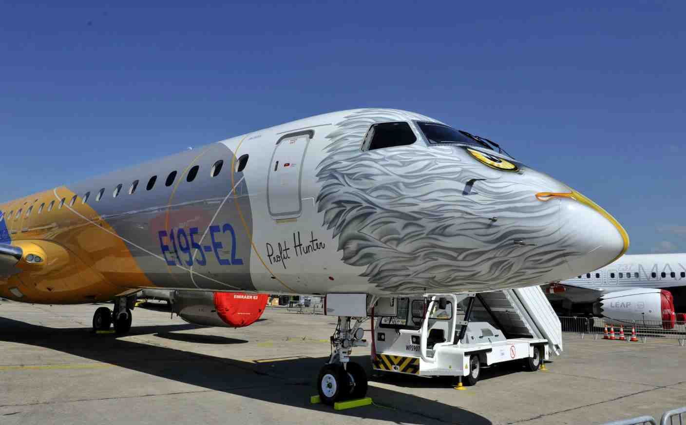 Embraer E195-E2 at the Paris Air Show.
