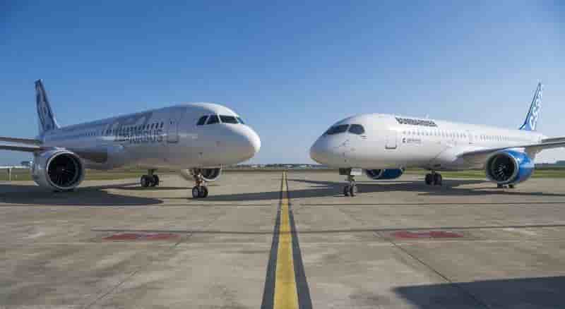 Les Bombardier C Series CS100 et CS300 ont été rebaptisés Airbus A220-100 et A220-300..