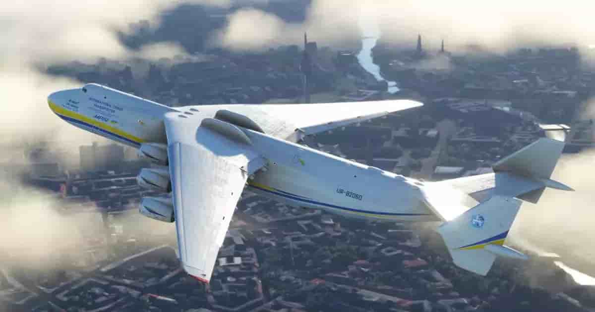L'An-225 sur le simulateur de vol de Microsoft.
