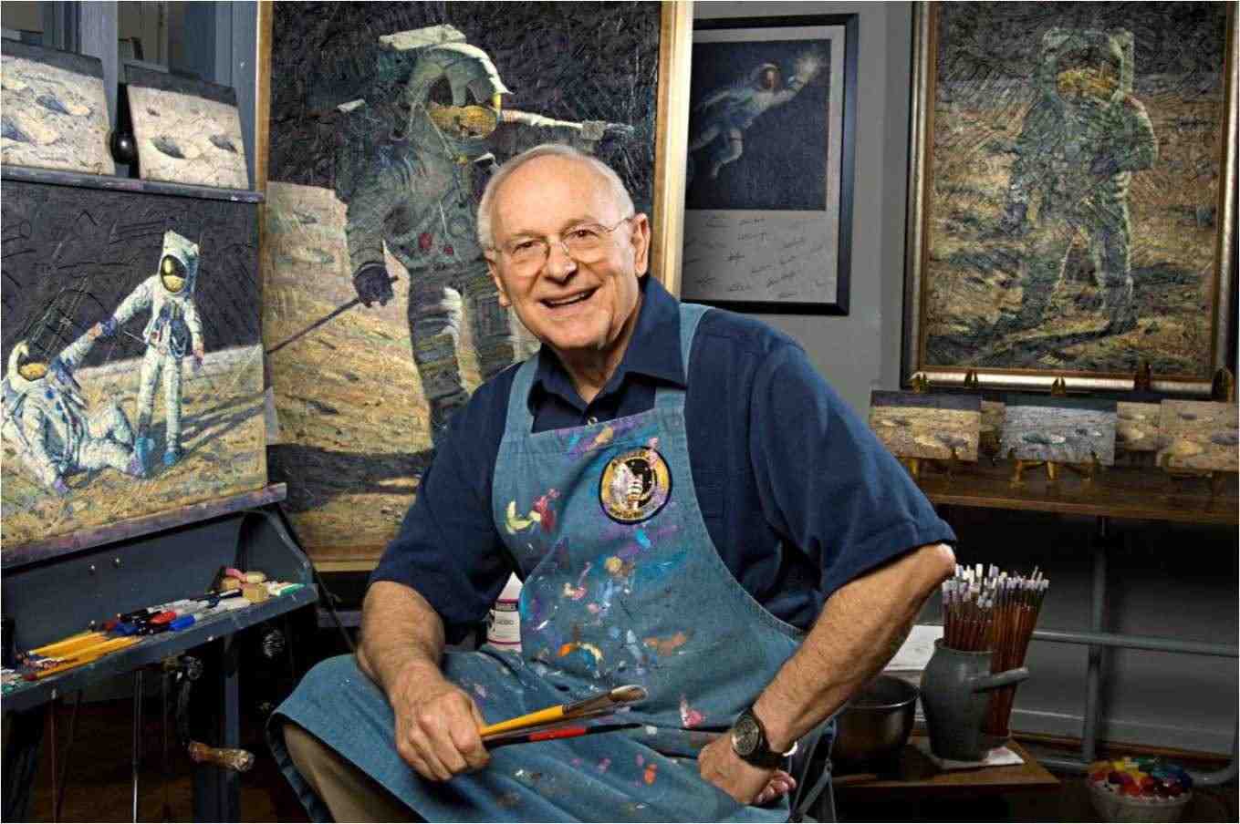 Alan Bean dans son atelier à Houston en 2008