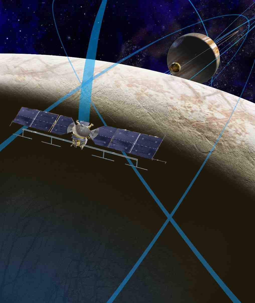 Vue d'artiste de la mission Europa Clipper.