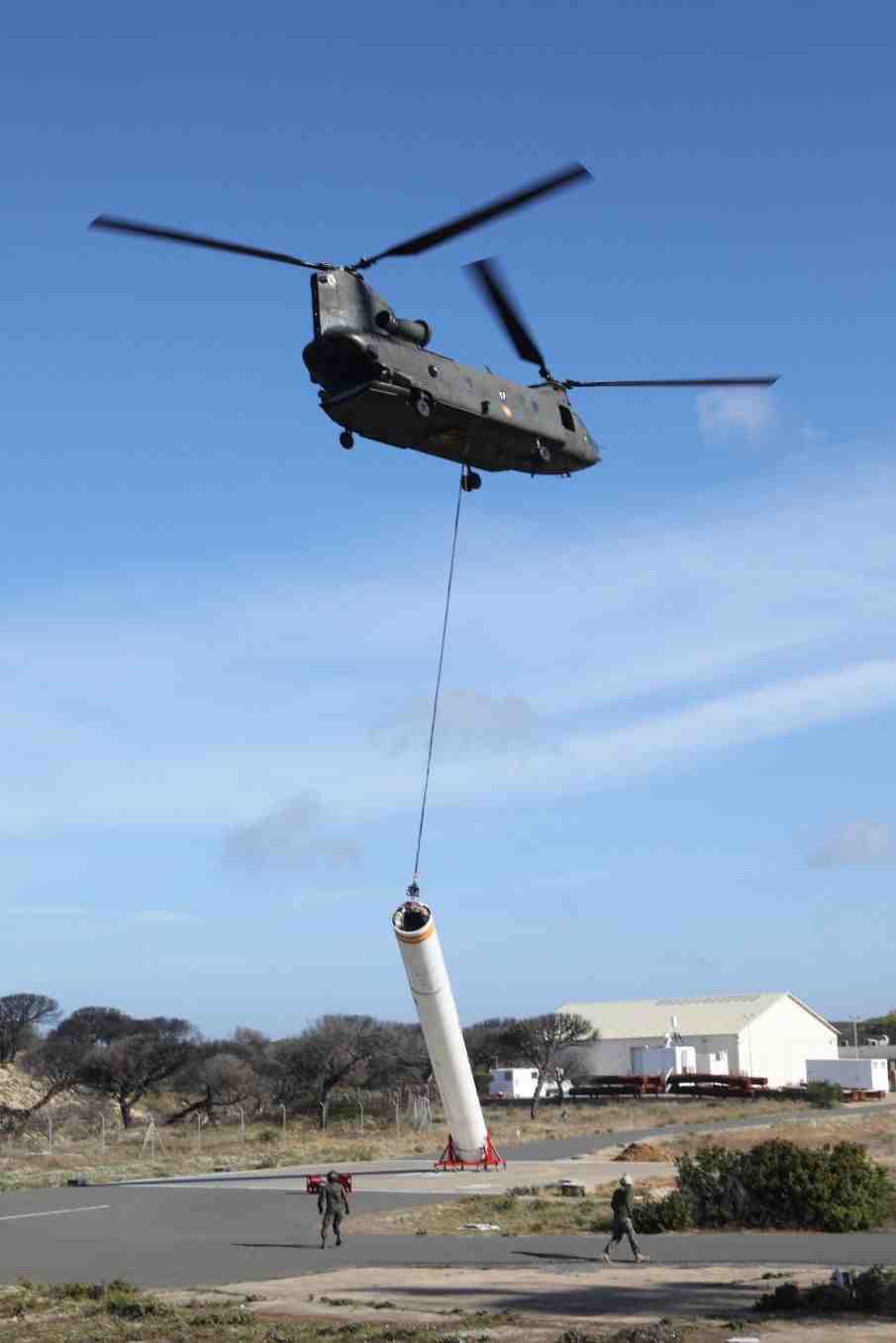 Preparation for drop test.