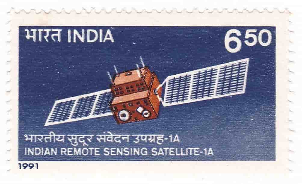 Timbre indien émis en 1991 en l'honneur d'IRS 1A