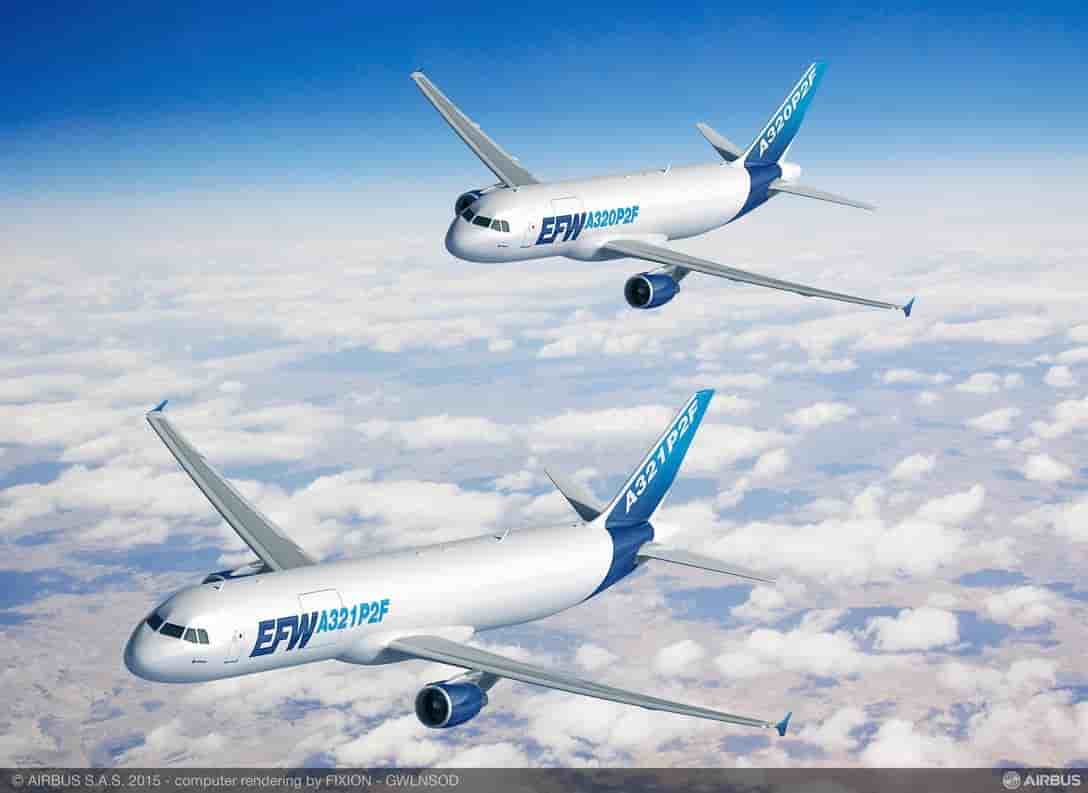 Premiers contrats de reconversion d'Airbus A320/A321 en avions cargos pour EFW.