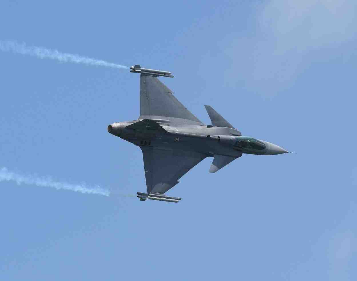 L'armée de l'Air thaïlandaise présente le Gripen au Singapore Air Show 2018.