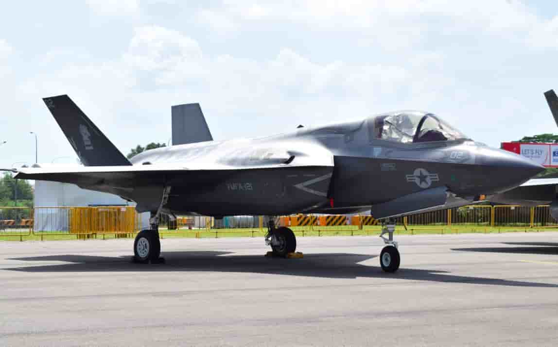 Le F-35B est présenté au Singapore Air Show 2018.