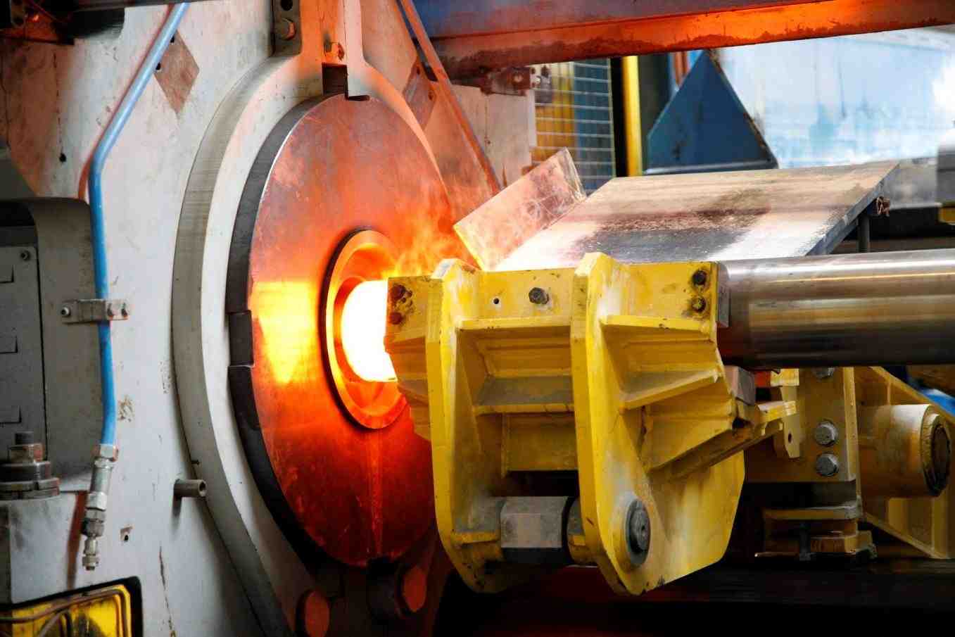 Billets are extruded at around 1,200°C.